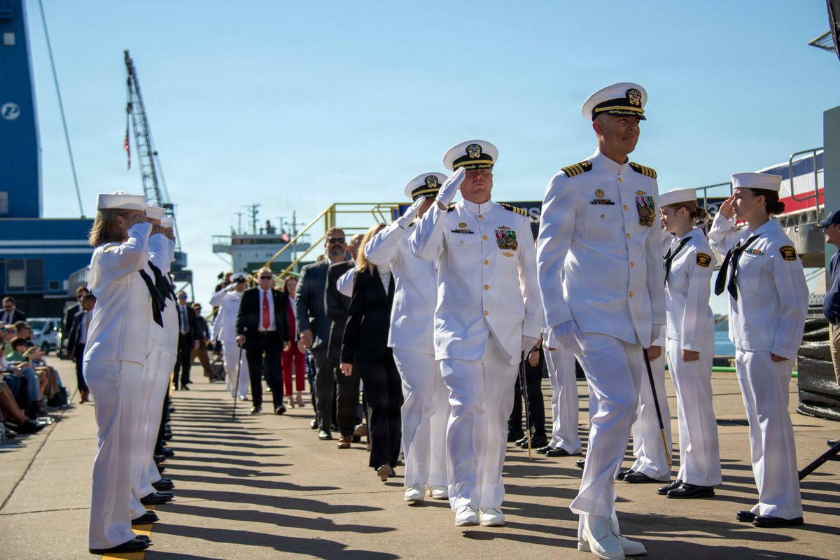 DeptofWar's tweet image. The @usnavy commissioned its newest ship, the USS Pierre, during a ceremony in Panama City, Fla.

The new littoral combat ship will be key to protecting our borders and those of partner nations against 21st century coastal threats.
