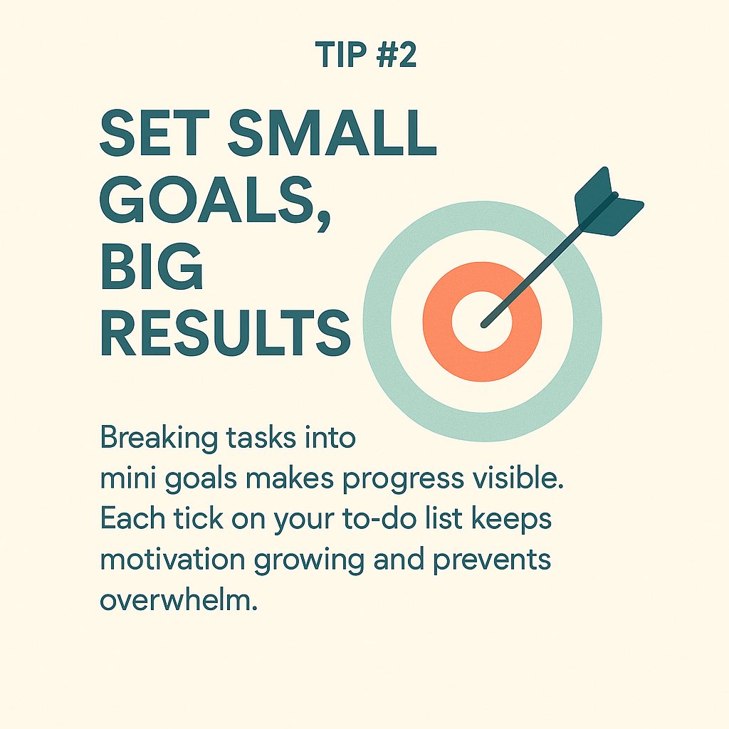 timburgess1812's tweet image. Sometimes big goals can feel totally unreachable, but breaking them into little steps makes everything feel easier, keeps you moving forward, and helps you conquer big dreams bit by bit.

#LearningMadeFun #peninsulatuition #studytips