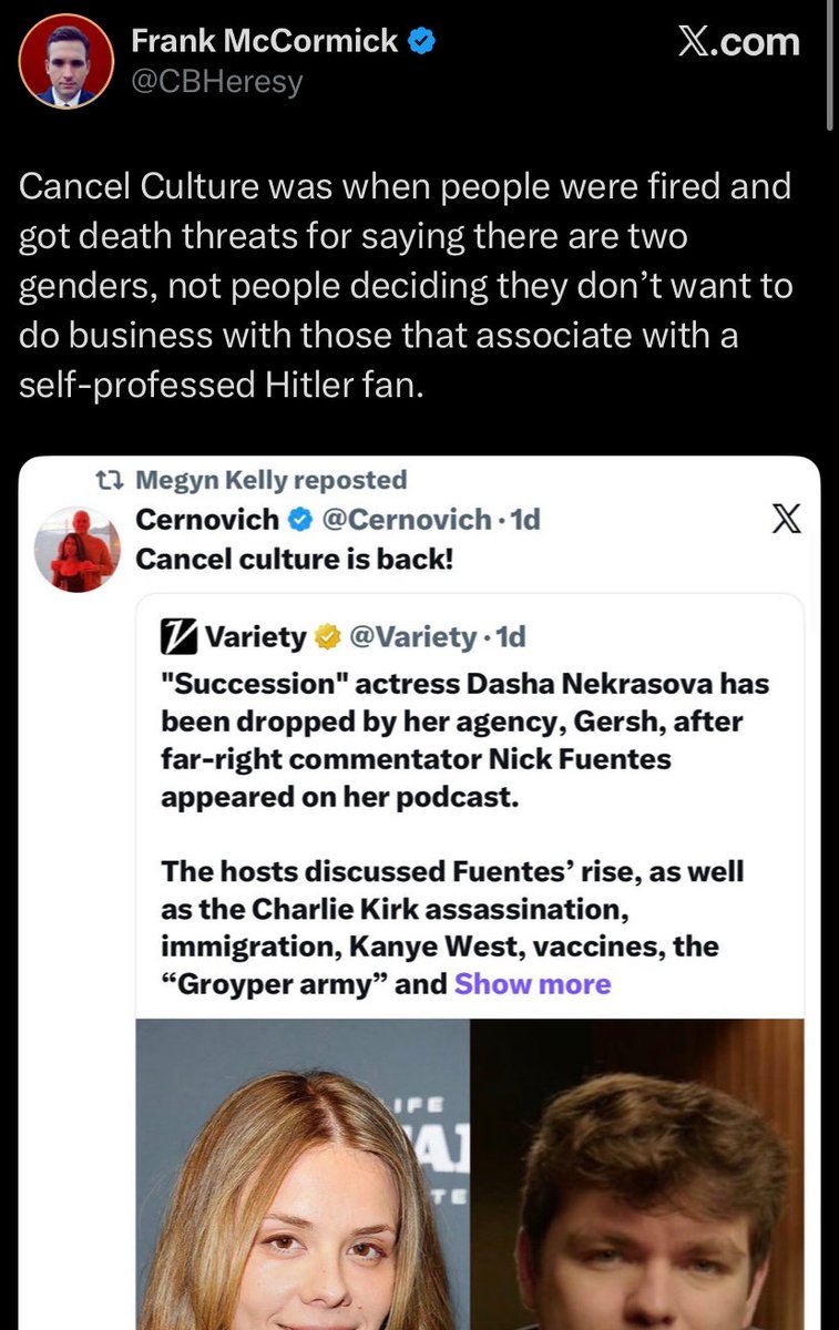 We’ve finally arriving at some honesty about cancel culture

The same centre-Right Conservatives and “muh Constitution” people finally admitting they’re for cancel culture, they just want to cancel for different reasons than leftists

Which the far-right claimed all along