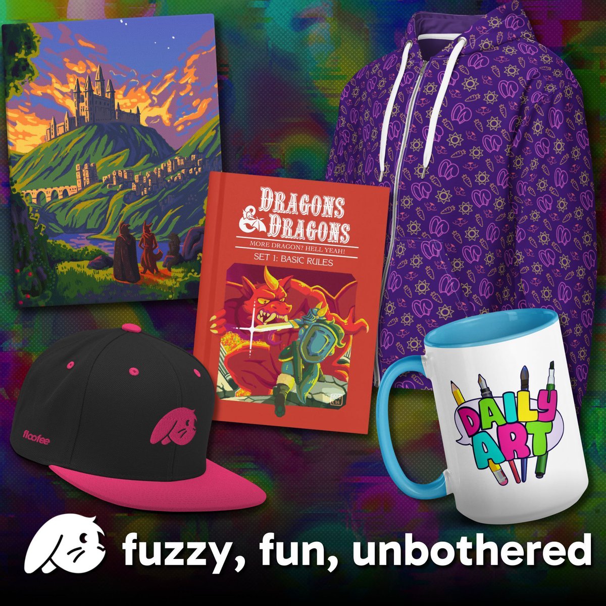 _floofee's tweet image. from all-over prints that rep your favorite species
to design collabs with awesome artists
floofee makes products that encourage you to be you

🐰 &amp;gt;&amp;gt; floof.ee