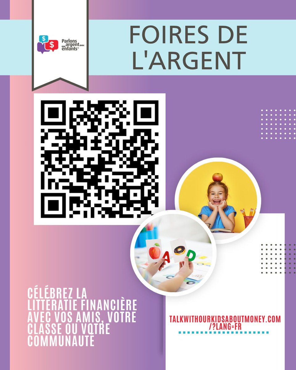 FCEE20's tweet photo. Quelle est la meilleure façon de donner vie à la littératie financière? Organisez une foire de l’argent! Parfait pour les écoles, les classes, les familles ou les groupes communautaires.

https://t.co/OlXJA7kegq

#FoireArgent #ParlonsArgent #TWOKAM #LittératieFinancièreJeunesse https://t.co/OJdQoimGwT