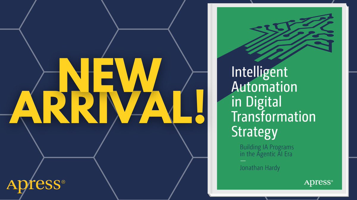 Apress's tweet image. 🤖 From RPA to Agentic #AI, the automation game has changed. Discover how to build scalable, governed IA programs that drive real digital transformation. A must-read for execs navigating the future of intelligent business. #IntelligentAutomation

🔗 ow.ly/x9ef50XiBK9