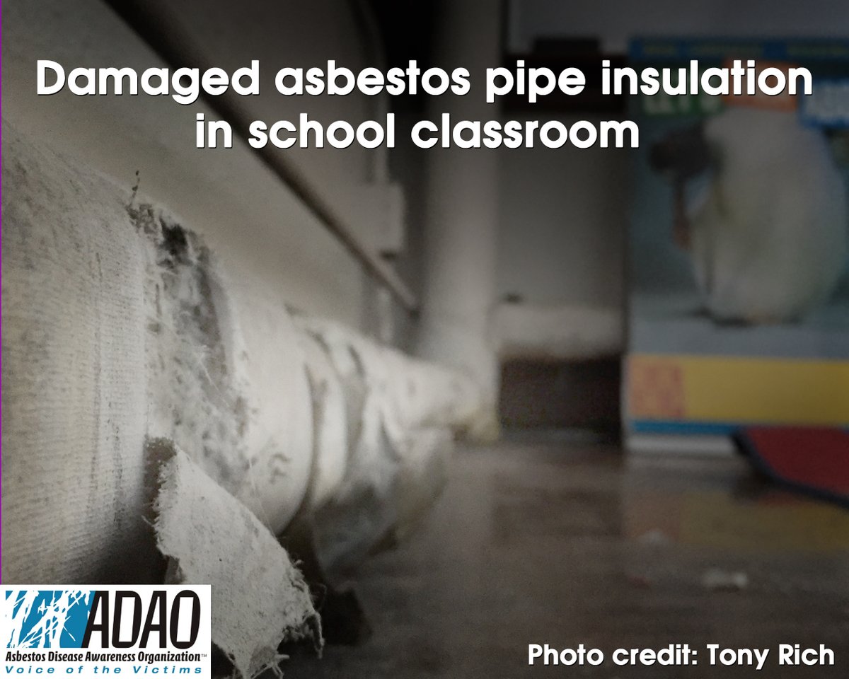 ADAO See for Yourself PHOTO! Damaged #asbestos pipe insulation in school classroom photo by <a href="/asbestorama/">Asbestorama Dotcom</a> #TSCA #Mesothelioma #Mesothelioma
