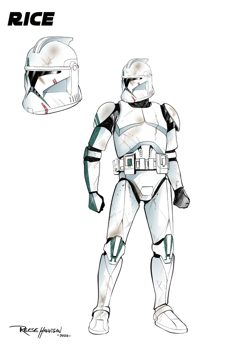 DarkHorseComics's tweet image. Meet Cole, Hank, Charger, and Rice - the brand-new team of clones making their debut in Star Wars: Hyperspace Stories: The Bad Batch—Rogue Agents issue #1, coming next month! Details: bit.ly/4oM2O36

These character sketches come from series artist @Reesehannart
