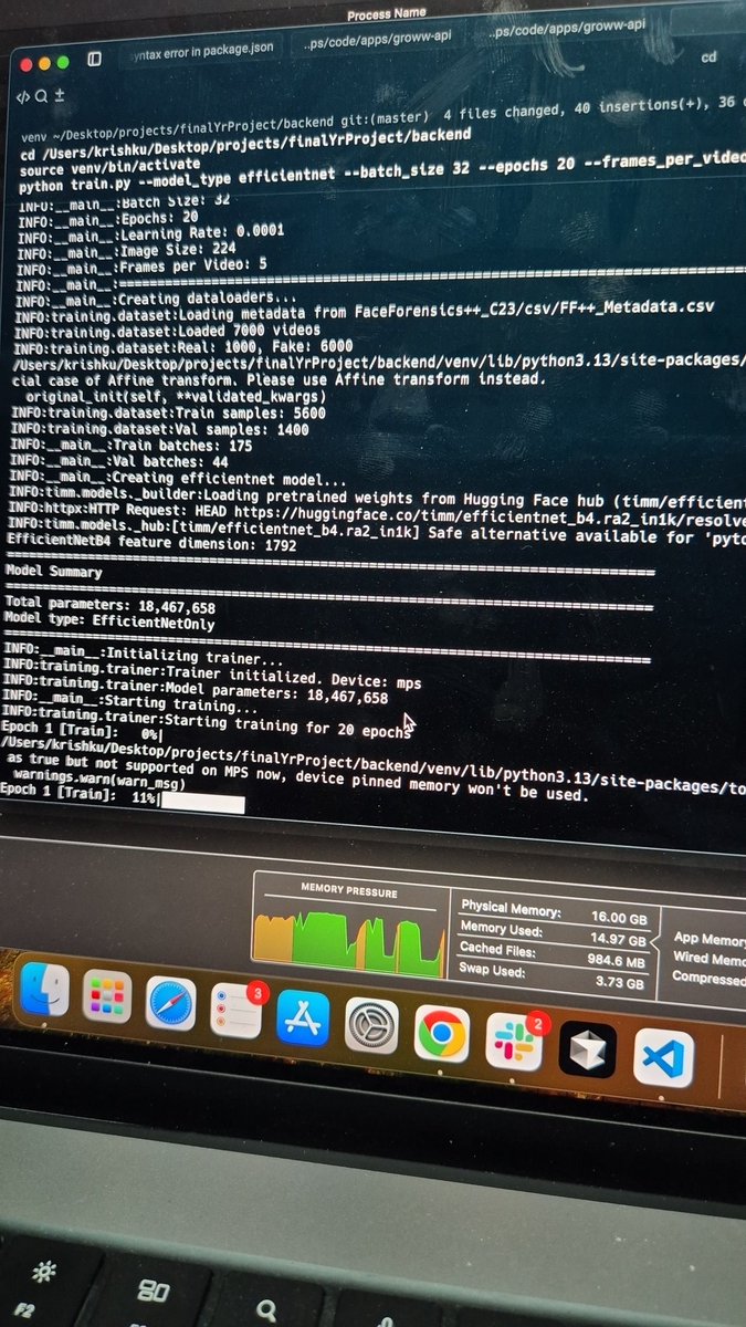 melio186921's tweet image. Just wondering how long it&apos;ll take to train a 20M model on my MacBook Pro! 💻  Might be a while, but I&apos;m curious to see the progress.  Hoping for some decent 🔥  Anyone else experimented with training larger models locally? #MacBookPro #ModelTraining #machinelearningproject