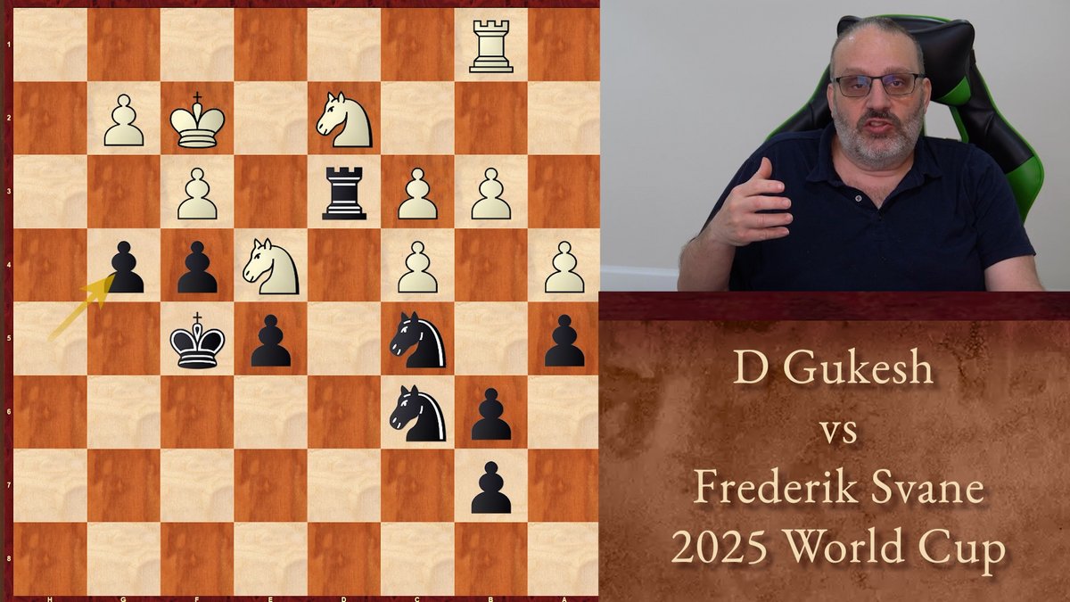 D Gukesh vs Frederik Svane, 2025 World Cup
Nice Endgame Technique Beats World Champion | 5 Minutes with Ben

youtu.be/Sleoc-LpYmk