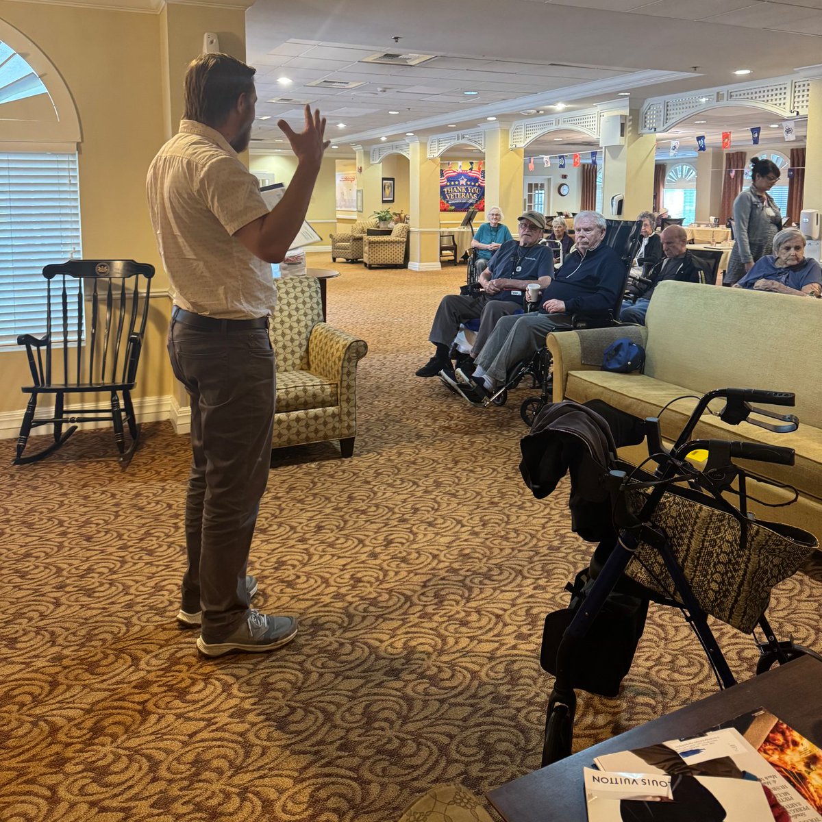 Assisted1's tweet image. Assisted Covina joined in honoring local Veterans this Veterans Day as our liaison led the We Honor Veterans pinning ceremonies. It was a meaningful way to acknowledge their service, sacrifice, and unwavering dedication to our country. 💙🌻  #AssistedCares