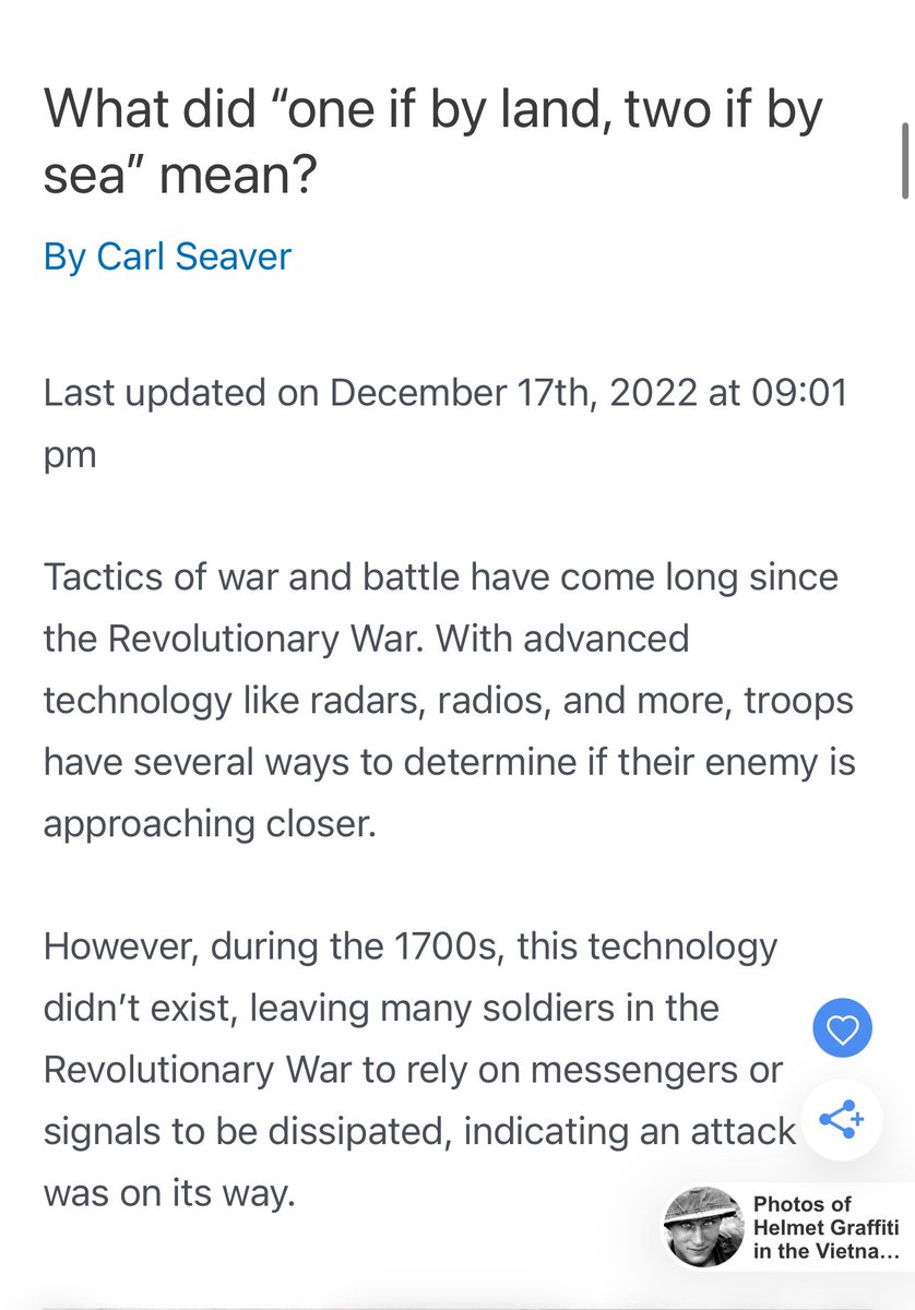 bendleruschka's tweet image. 🟠«Just Binged Watched Lioness»

✅Simple Gematria = 268

➡️Decode One If By Land Two If By Sea

👉🏼During the Revolutionary War this signal was indicating that an attack was on its way.

Q drop 3987 has this theme (photo of 2 lamps). The drop contains these letters:…