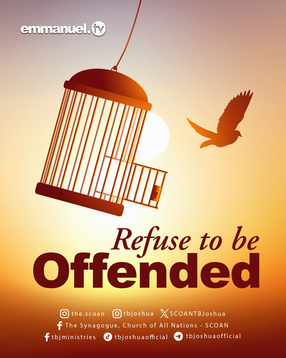 SCOANTBJoshua's tweet image. REFUSE TO BE OFFENDED

Luke 17:1 - As Jesus tells us, things that can cause us to stumble will always exist. This means it is impossible for you to live among people without occasion for offence. 

Offence comes in any way, whether you are wrong or right. This is the wall between…