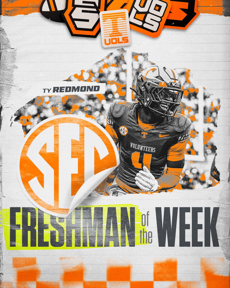 Ty Redmond has been named <a href="/SEC/">Southeastern Conference</a> Freshman of the Week

📰 » 1tn.co/4o01VCy

#GBO 🍊