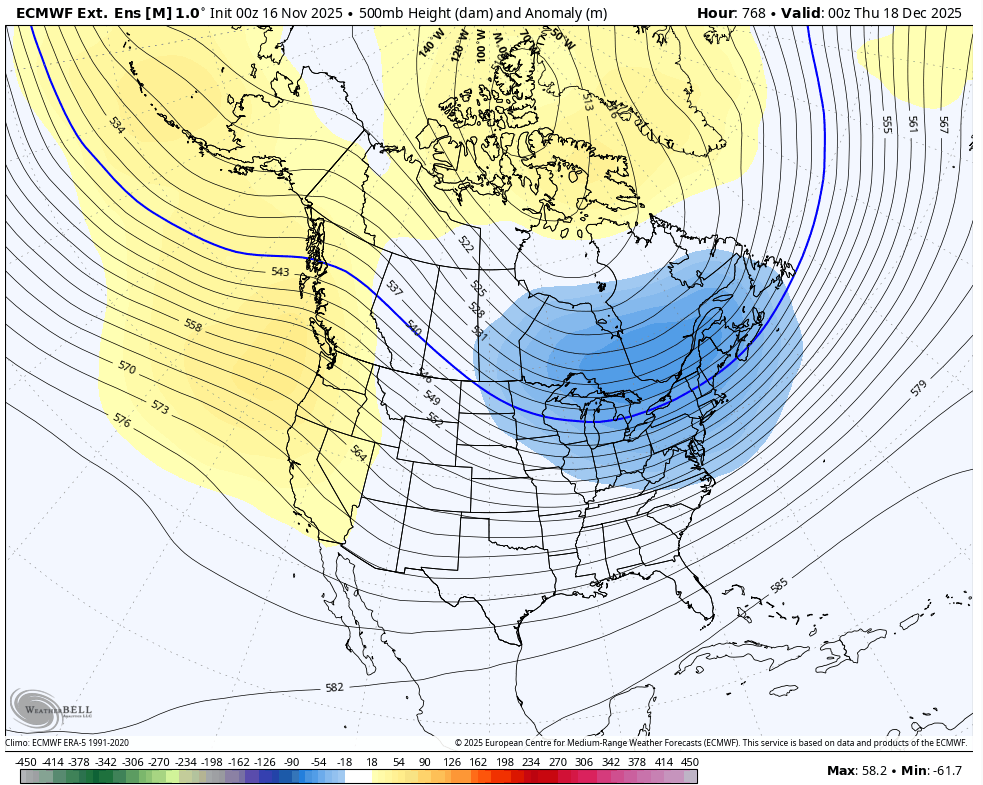 PHASE 8: CONFIDENCE GROWING 🚨❄️

Momentum continues to build toward an MJO Phase 8 pattern - and that has some big implications for the weeks ahead:

Increased likelihood of below-average temperatures heading into mid to late December

Potential for a more active winter storm