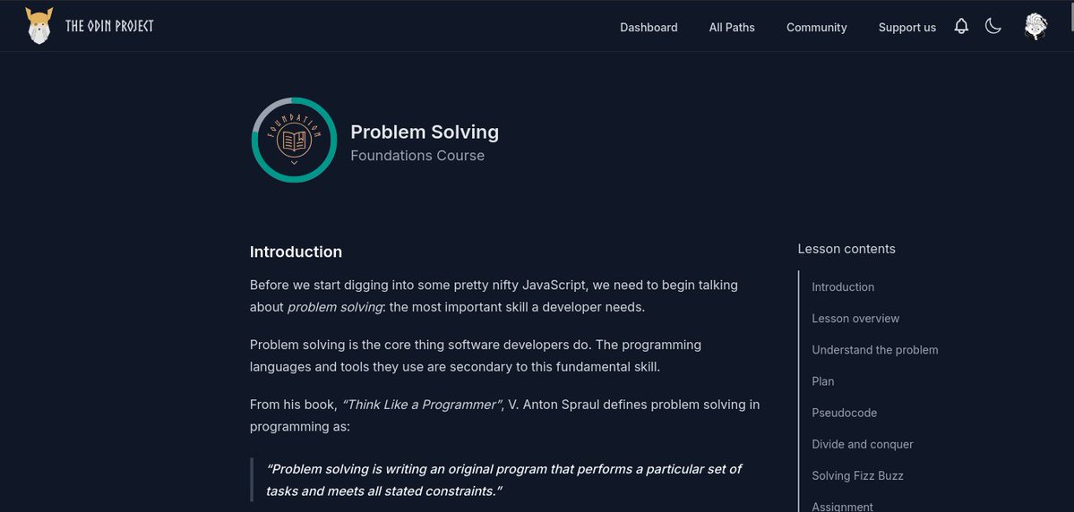 SpookeExe's tweet image. #365DaysOfCode Day 64/365 studying fullstack:

Okay... as promised, I&apos;ll return to The Odin Project and learn the 3 steps to solve any problem:

1. Understand the problem completely
2. Solve it with pseudocode
3. Break it down into smaller parts

#buildinpublic #studytwt #webdev