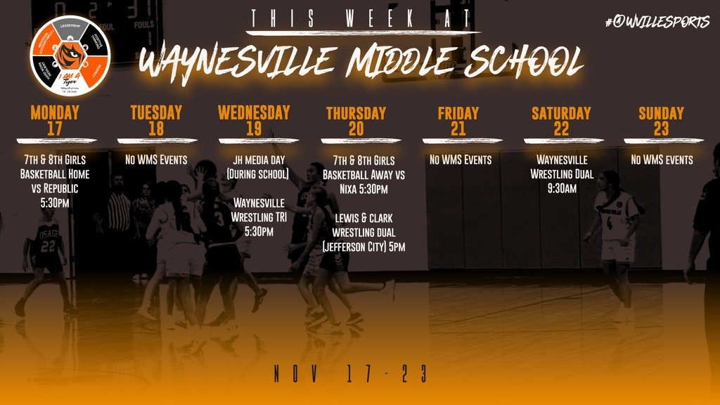 WMS Tigers Athletics Schedule! November 17-23. Go Tigers!