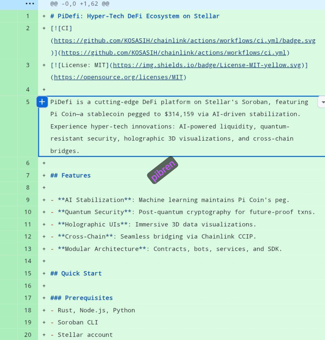 shrh56108161's tweet image. 🚨 BIG UPDATE! KOSASIH reveals PiDeFi  a Hyper-Tech DeFi ecosystem on Stellar Soroban. Includes AI Pi stabilization, quantum security, Chainlink CCIP bridges, holographic UI, AI bots &amp;amp; full SDK. Pi is being shaped into a multi-chain, AI-driven, DeFi-ready asset! 🚀#pinetwork