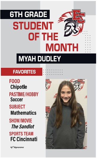 Congratulations to these three fantastic students for being chosen for ECMS Student of the Month for their grade level!