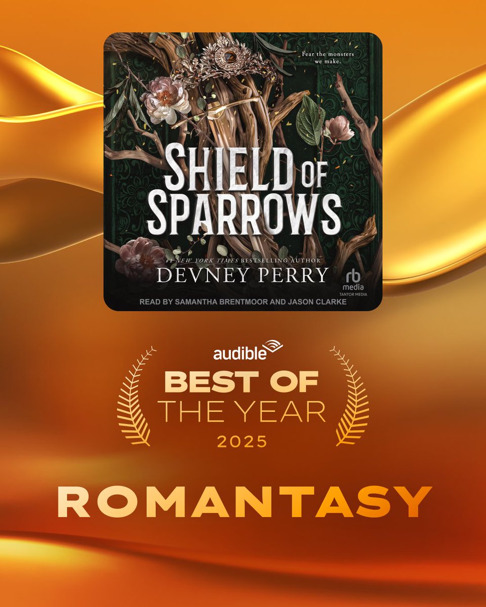 TantorAudio's tweet image. We&apos;re thrilled to announce that Shield of Sparrows was selected as one of @audible_com &apos;s #BestOfTheYear in romantasy for 2025 in the US and Canada! 

Explore all the best here: audible.com/ep/best-of-the…

#devneyperry #shieldofsparrows #audiobook #bestromantasy #romantasyrecs