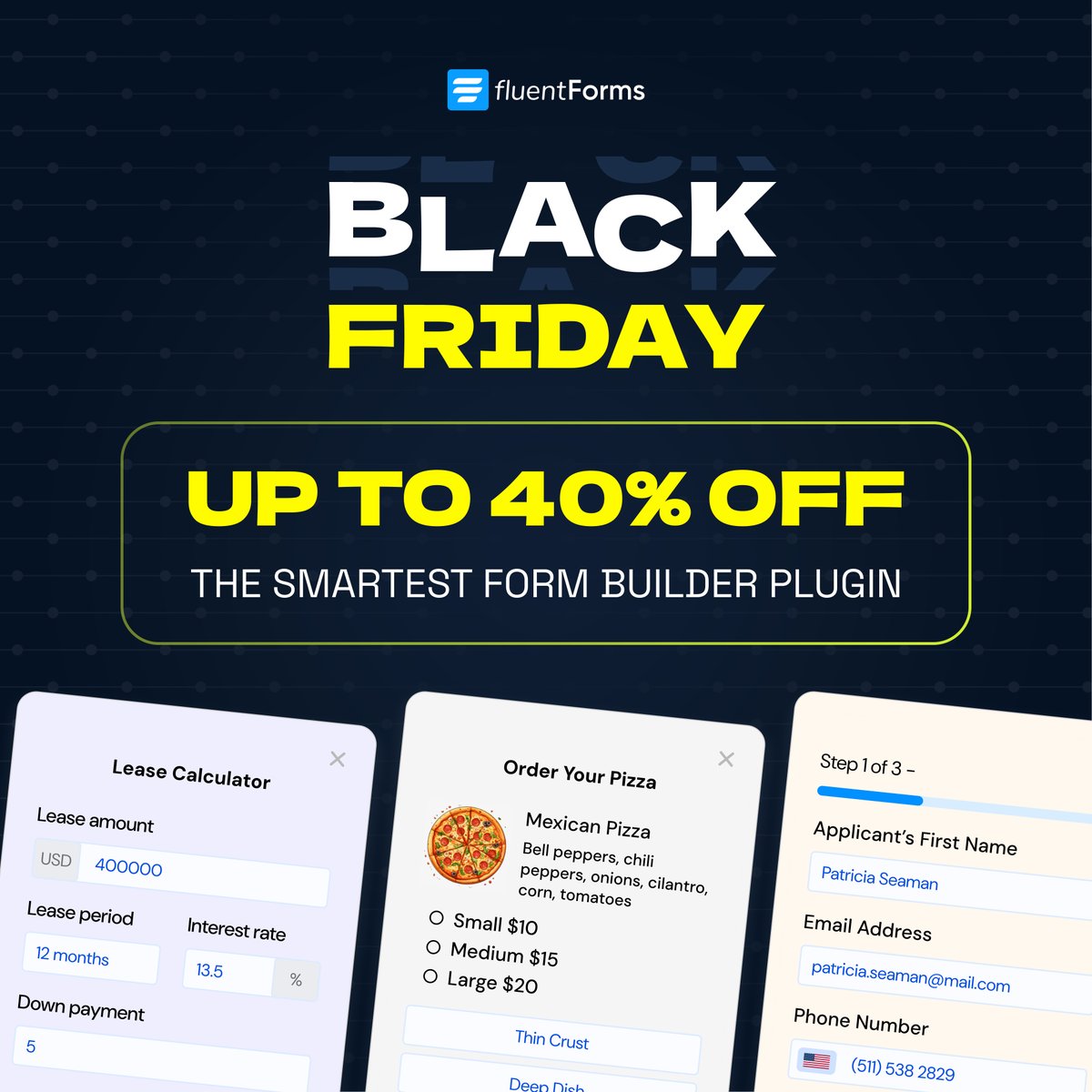 Fluent_Forms's tweet image. Black Friday is here—and so are the discounts you’ve been waiting for. Upgrade smarter, not harder. fluentforms.com/discount-deal/