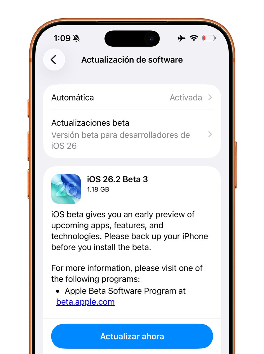 iOS 26.2 Developer Beta 3 (23C5044b) has been released. #iOS262 #iOS262Beta3