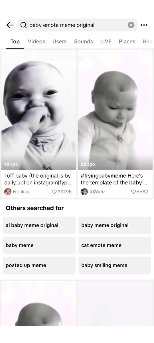 loadingstillx's tweet image. This new baby is the biggest niche meme on tiktok rn, it&apos;s becoming the new emote for nov 

Theres bunch of views with 500k+ likes already 

tiktok.com/search?q=baby%…