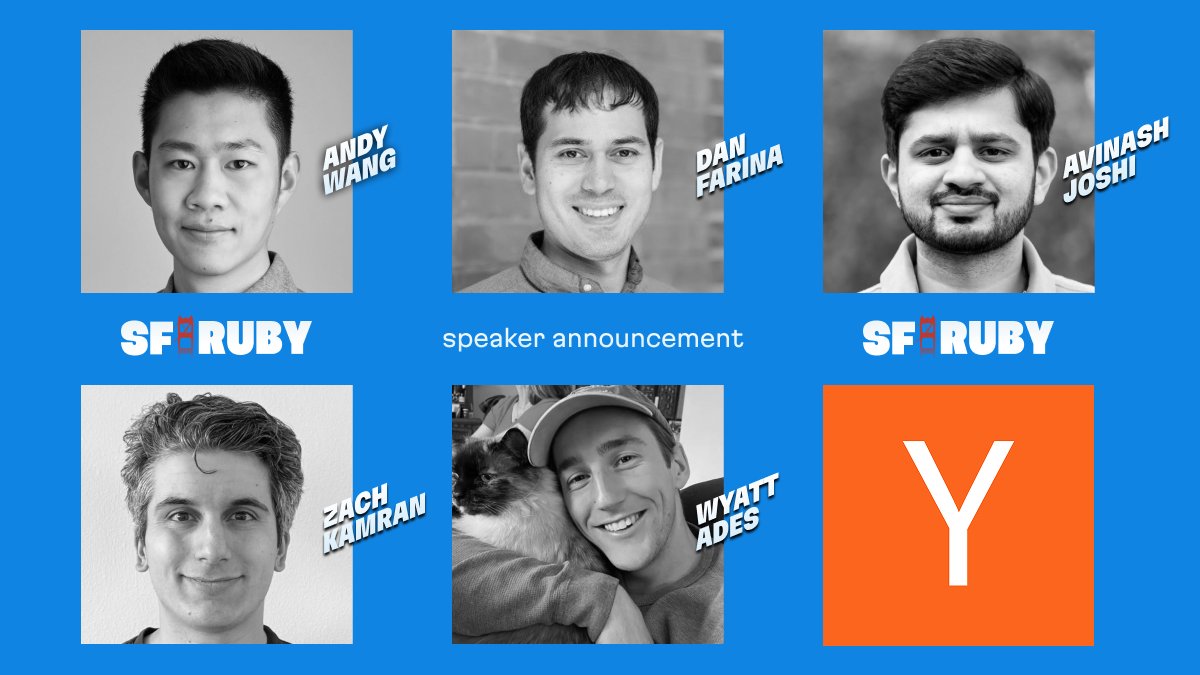 sfrubyconf's tweet image. At SF Ruby, we will explore how Ruby powers the next generation of innovative startups. 

This year 5! @ycombinator startups will showcase their products, and we are thrilled to see each demo:
sfruby.com/#startup-demos