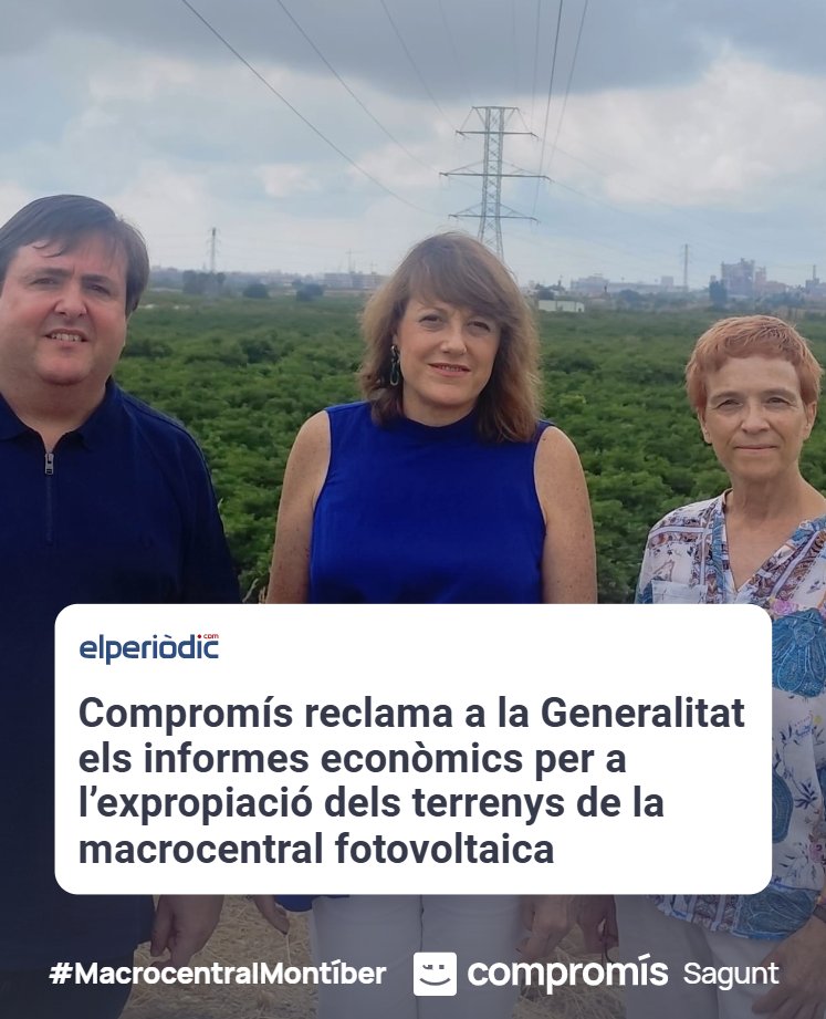 Hem demanat al nostre grup a les <a href="/cortsval/">Corts Valencianes</a> que realitze les qüestions pertinents per tal que la ciutadania i els propietaris afectats tinguen tota la informació disponible 📑

Llig la notícia! 👉 cutt.ly/VteLuiVD

#MacrocentralMontíber
