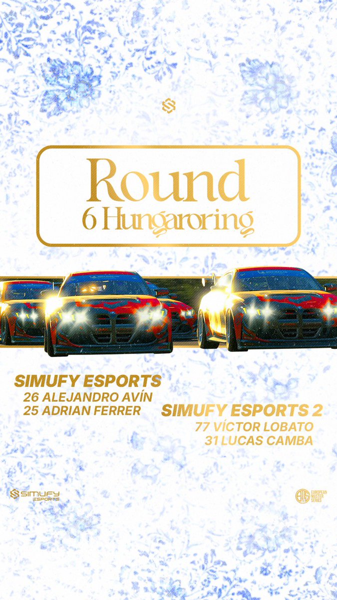 🇪🇸 ESPAÑOL 🇪🇸

🏆 ÚLTIMA RONDA. TODO O NADA. 🏆

🇭🇺 La @ems_iracing llega a Hungaroring y nos jugamos el mundial.

🏎️ Simufy Esports: <a href="/Alejandro_ar55/">Alejandro Avín Ruisánchez</a> · Adrian Ferrer
🚀 Simufy Esports 2: <a href="/LCamba17/">lucas_camba17</a> · <a href="/VLobato94/">Víctor Lob(at)o López</a>

🔥 Hoy salimos a por lo más grande. 🔥

————————————————————

🇬🇧