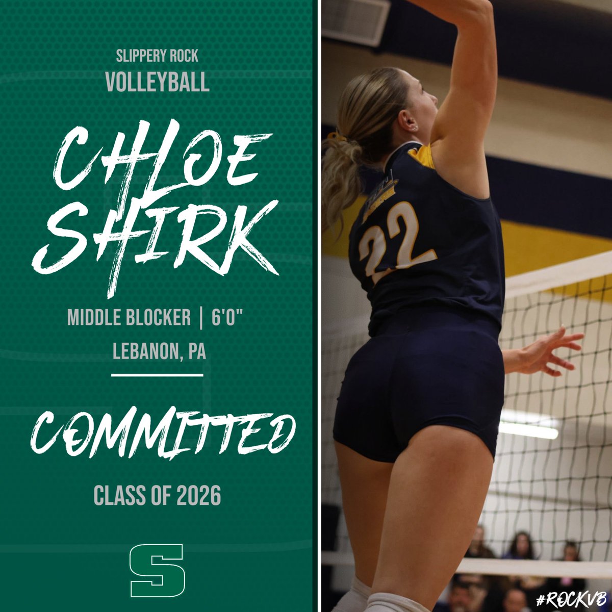 Slippery_RockVB's tweet image. WELCOME TO THE ROCK, CHLOE!

We are excited to welcome our first member of the incoming class of 2026, Chloe Shirk. 

#rockvb #signingday #gorock