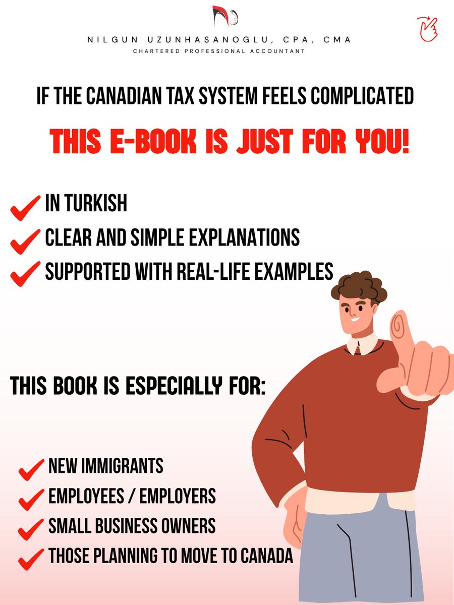 NUzunhasanoglu's tweet image. 📕 After years of experience and research, my comprehensive guide to the Canadian tax system is now available! 

Get your copy on Amazon 👉 a.co/d/aIYjmcn

#CanadianTax #TaxGuide #NewcomersToCanada #SmallBusinessCanada #CPA #TaxEducation