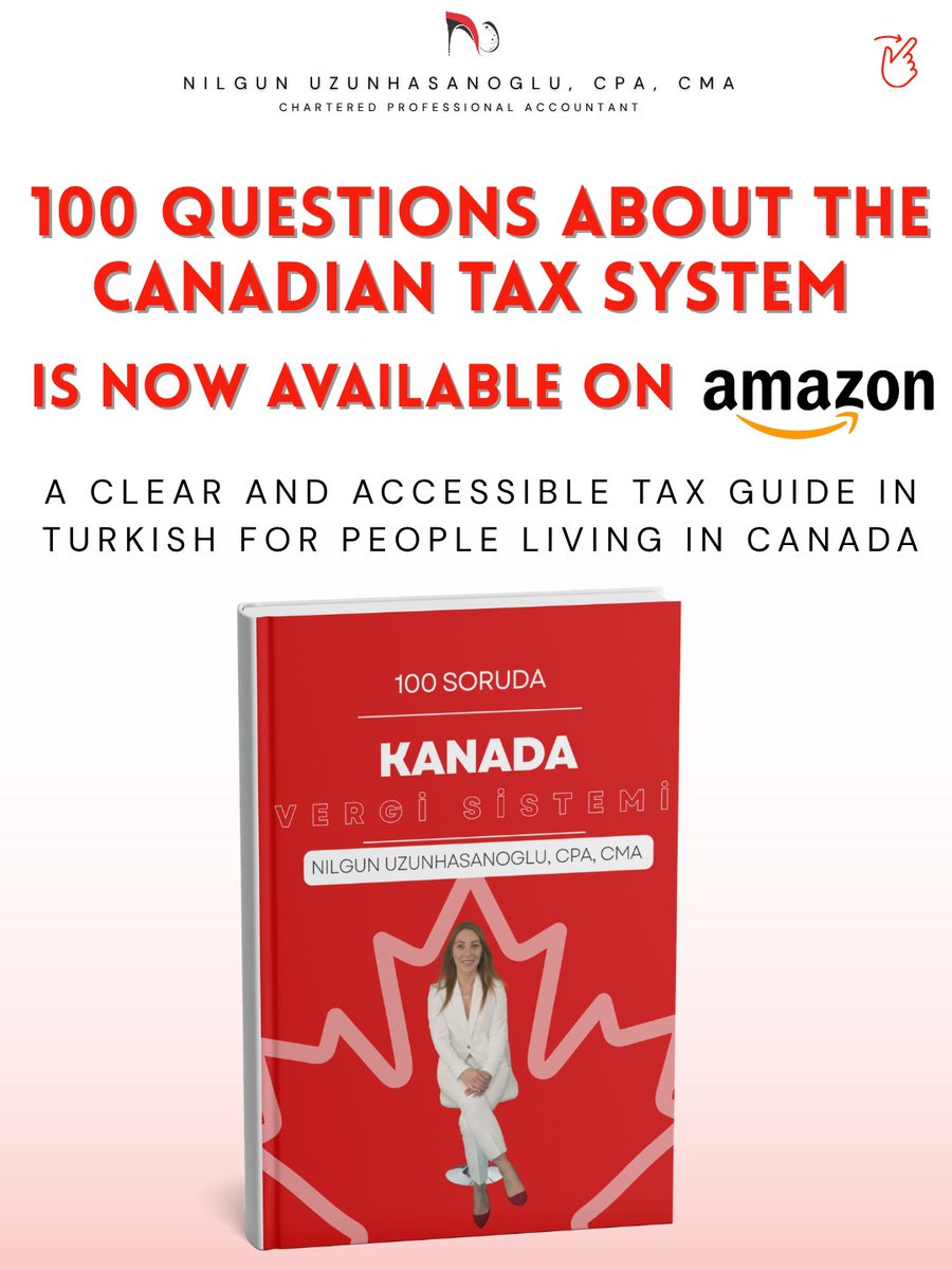 NUzunhasanoglu's tweet image. 📕 After years of experience and research, my comprehensive guide to the Canadian tax system is now available! 

Get your copy on Amazon 👉 a.co/d/aIYjmcn

#CanadianTax #TaxGuide #NewcomersToCanada #SmallBusinessCanada #CPA #TaxEducation