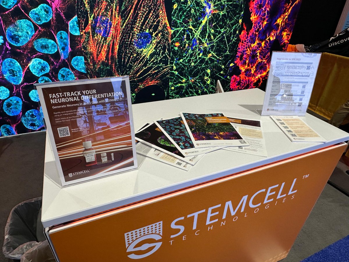 STEMCELLTech's tweet image. It&apos;s been so nice to see so many of you at #SfN25! If you haven&apos;t yet, stop by booth #1521 to say hi and enter some of our giveaways. 🏆

@SfNtweets