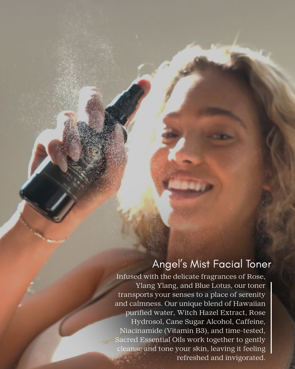 A moment of calm in every mist

Angel’s Mist is more than a toner — it’s a sensory reset. Infused with rose, ylang ylang, blue lotus, and sacred essential oils, this ultra-fine mist instantly refreshes, tones, and revitalizes your skin while grounding your senses

#LuxurySkincare