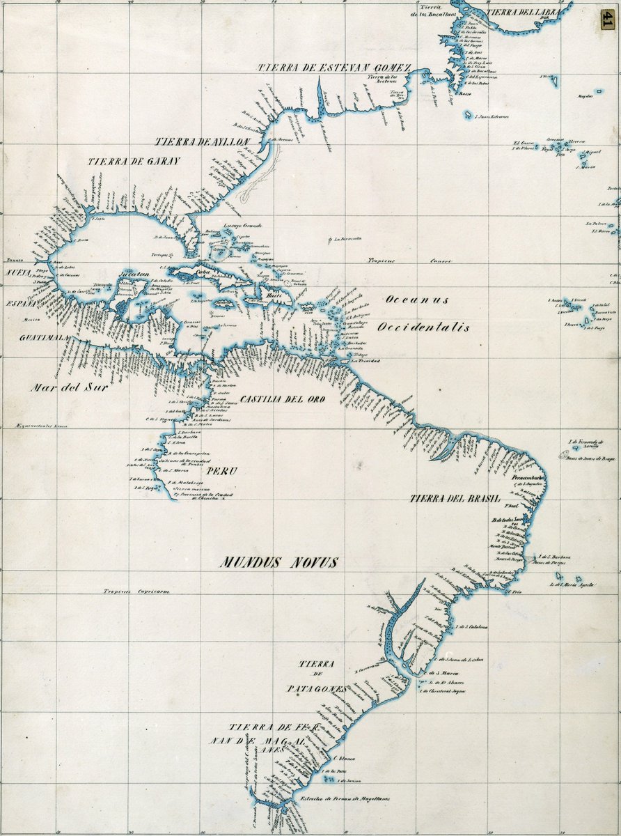Map of the Americas, by Diego Ribero (1529).
