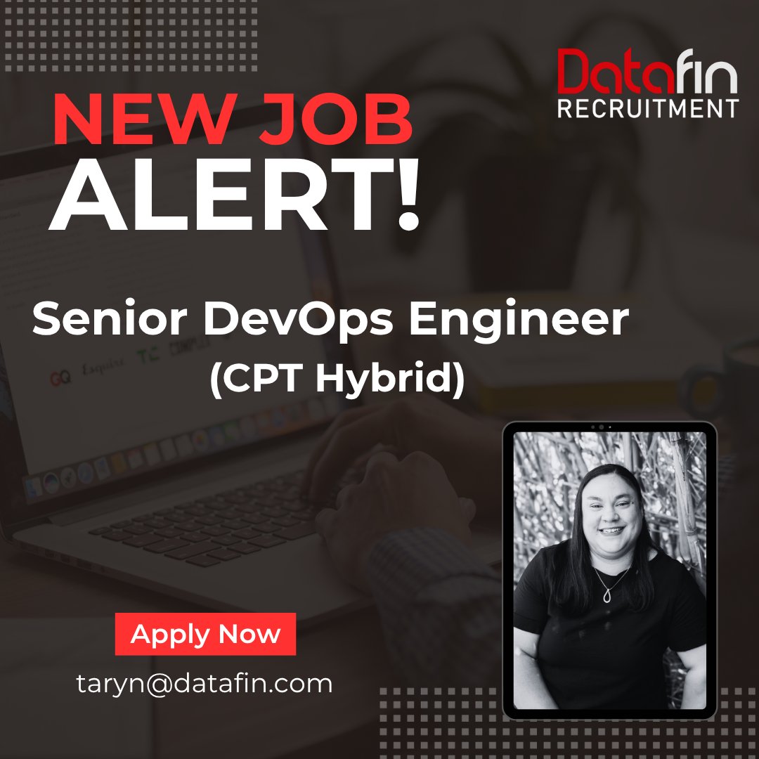 DatafinSA's tweet image. JOIN a team shaping the future of a high-performance platform of a provider of cutting-edge Tech Applications seeking to fill the critical role of a Senior DevOps Engineer. 

Apply here - datafin.com/job/senior-dev…

#seniordevopsengineer #datafinrecruitment