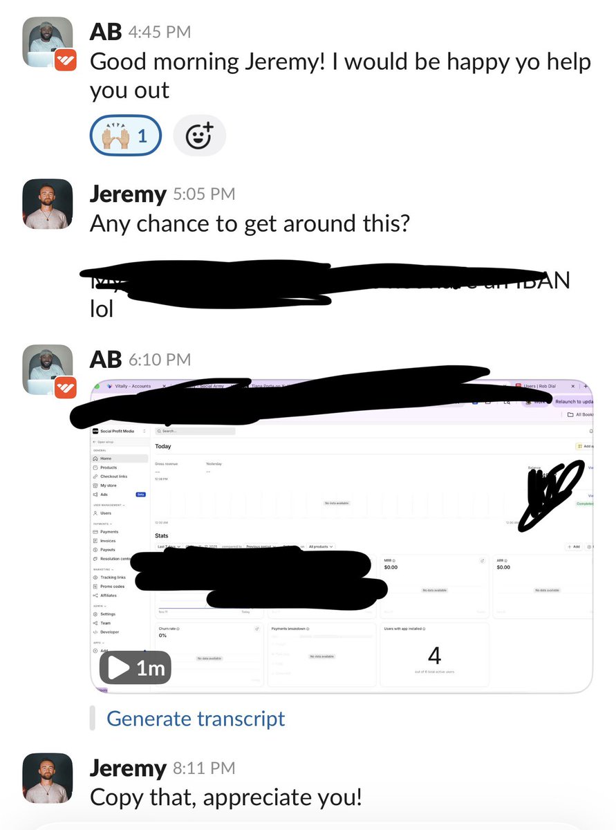 Whop gets a lot of critique on here &amp; probs has a lot they can improve.

But I will say, they’re THE BEST when it comes to customer support.

Any time I face any issue, they’re super proactive &amp; happy to get their hands dirty🫡🙏🏼

Small gestures that go a long way