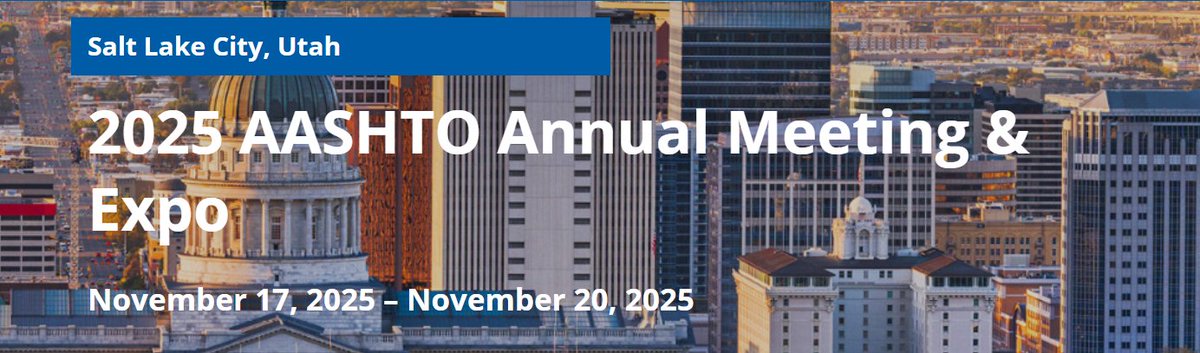 The @AASHTO Annual Meeting, is one of the transportation industry’s most important conferences of the year. It is being held this week in Salt Lake City, Utah and TRIP staff are in attendance.  AASHTO has been a strong supporter of our organization throughout our history. #aashto
