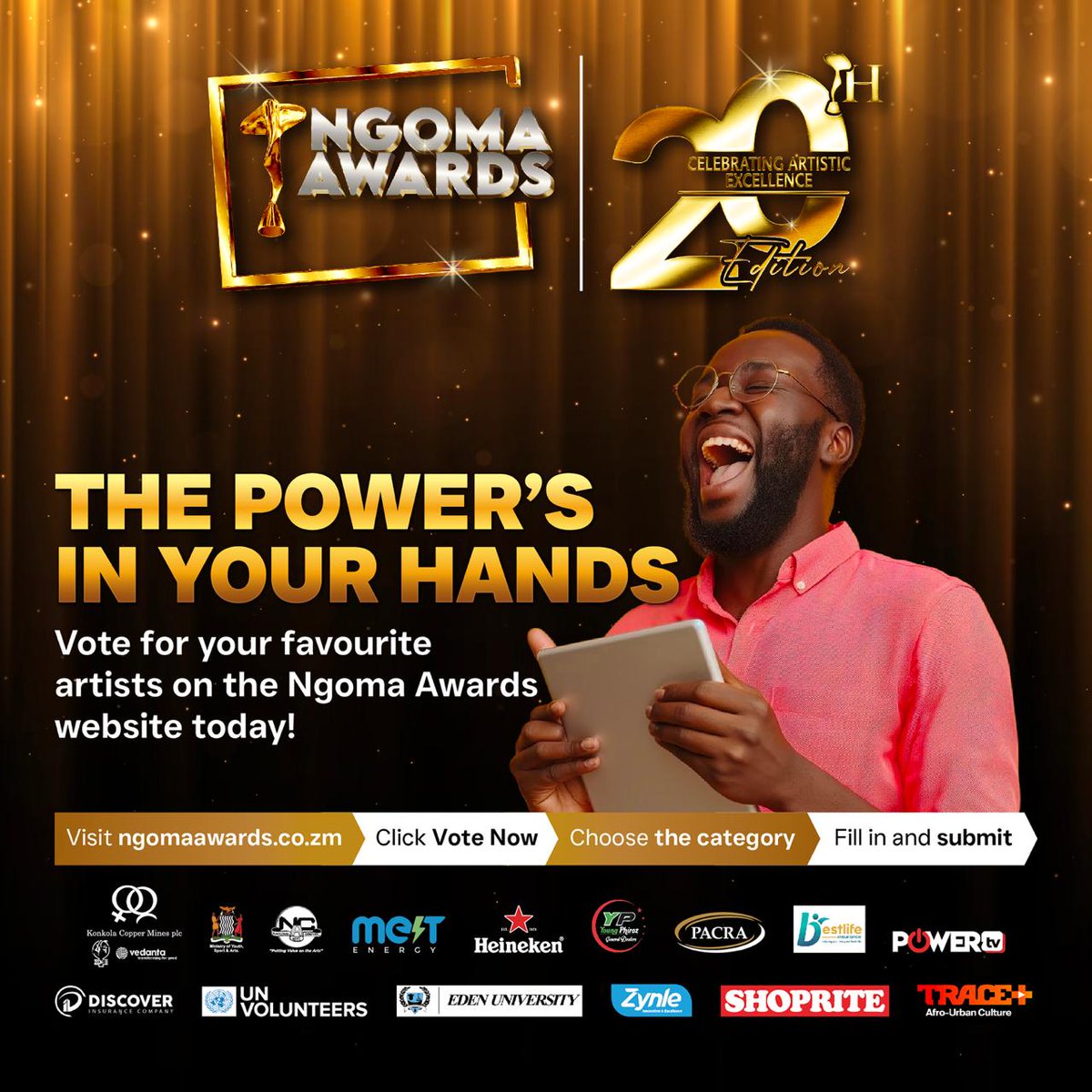 BlRazvan's tweet photo. The 20th Ngoma Awards is approaching, and it promises to be Zambia’s ultimate showcase of creativity and cultural brilliance! 
#NgomaAwards2025 
#NgomaAt20 
#CelebratingCreativity 
#YalilaNgoma 
#20YearsOfExcellence 
#Lusaka2025 
#Zambia 
#MinistryofYouthSportsandArt https://t.co/VKTo0irFc1