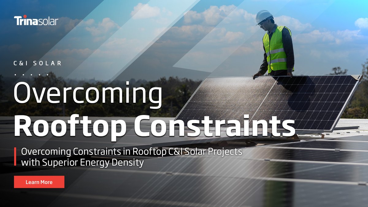 TrinaSolarUS's tweet image. 🚀 The commercial rooftop solar boom is hitting full force, and space constraints are the #1 blocker. Learn how cutting-edge high-efficiency modules can crush traditional limits and slash BOS costs.

Check it out: bit.ly/47LOv8H

#TrinasolarUS #RooftopSolar #EPC