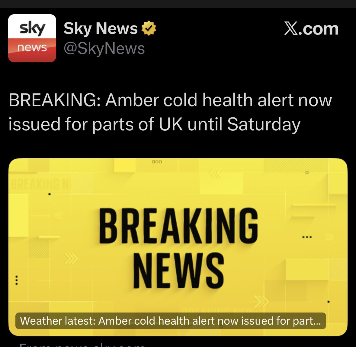 ‘Arctic blast’ and ‘amber cold health alert’ - the artist formerly known as ‘Winter’.