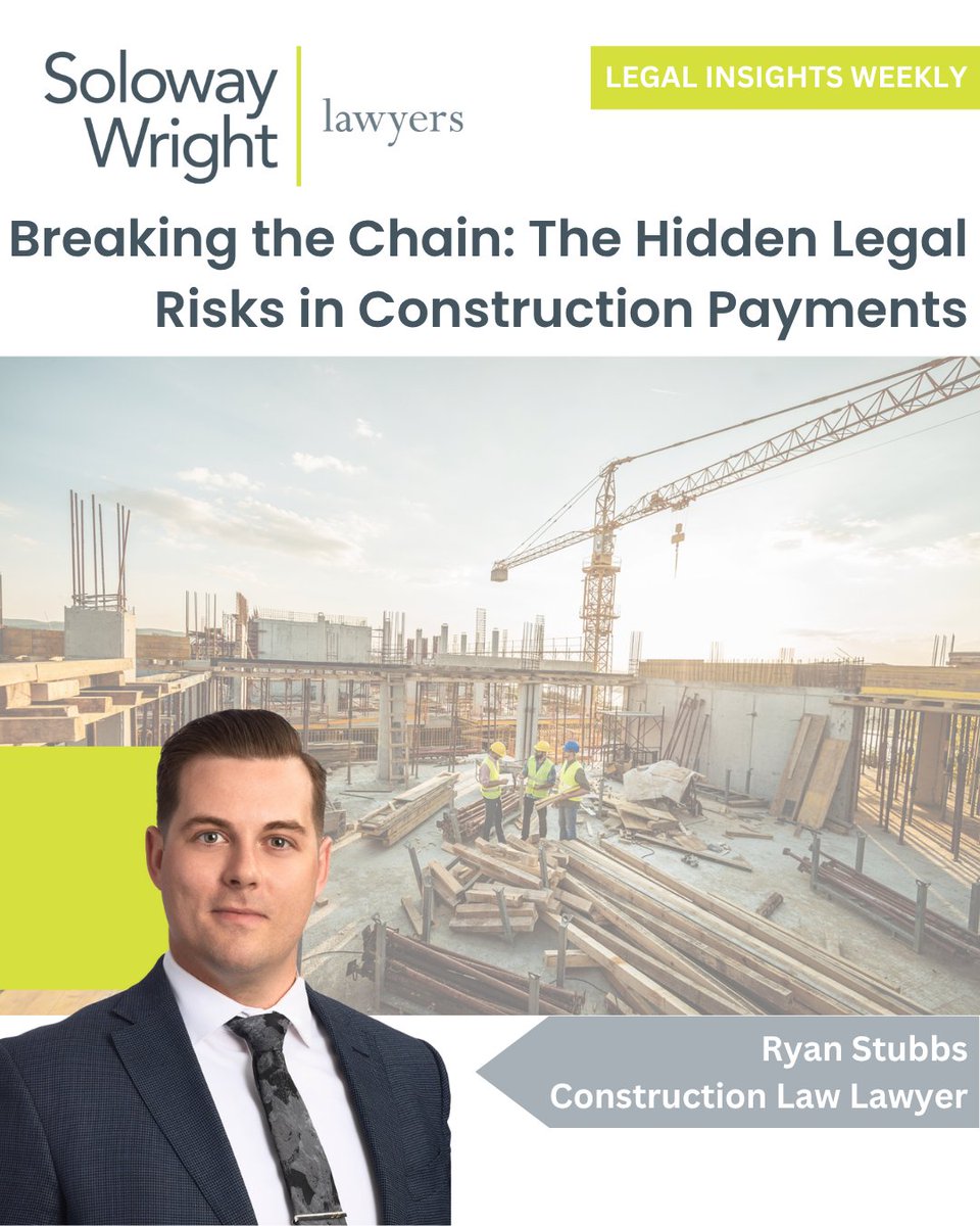 solowaywright's tweet image. Breaking the construction payment chain can expose owners &amp;amp; contractors to major legal risks—including paying twice for the same work. Construction lawyer Ryan Stubbs explains when direct payment is (and isn’t) allowed: solowaywright.com/news/breaking-…
#PromptPayment #SolowayWright
