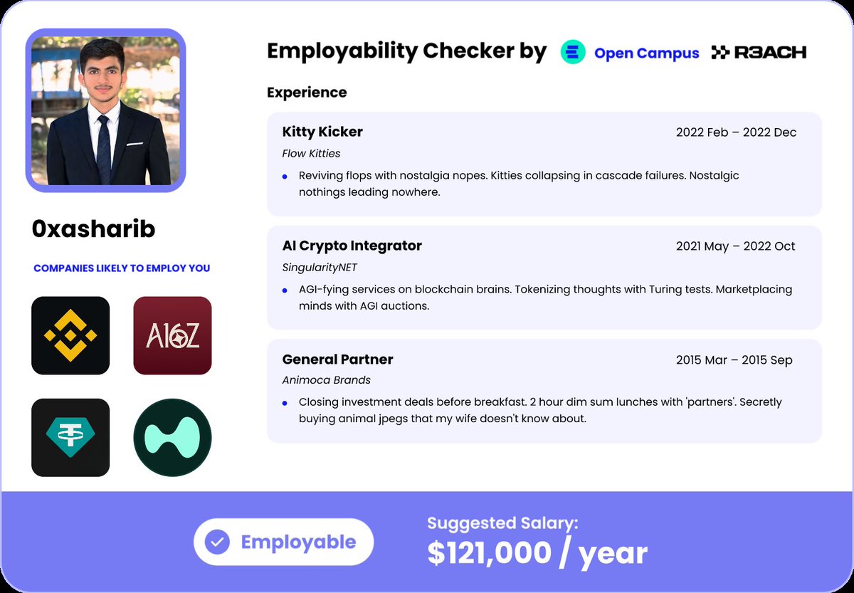0xAsharib's tweet image. Yes! I&apos;m Employable, because I&apos;m building @eduhub__ on @opencampus_xyz &amp;amp; @educhain_xyz 🫶🏻