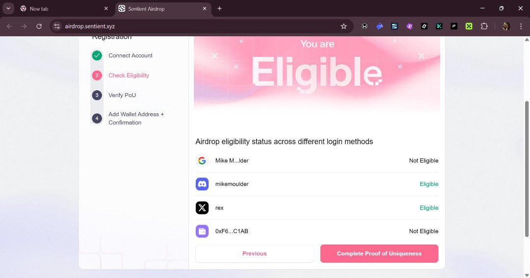 moulderofweb3's tweet image. eligible for S1 of @SentientAGI airdrop.
now we wait.