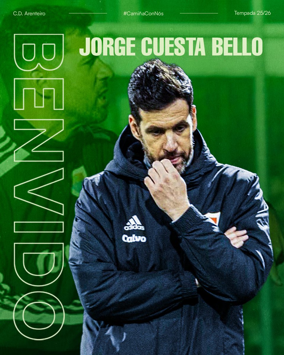 📢 Oficial | Jorge Cuesta, novo adestrador do C.D. Arenteiro

O vigués colle o mando do primeiro equipo tras unha traxectoria que inclúe o Bergantiños FC, a Sarriana, a súa etapa en China co Three Towns e máis dunha década na estrutura do Celta, incluída a clasificación para a