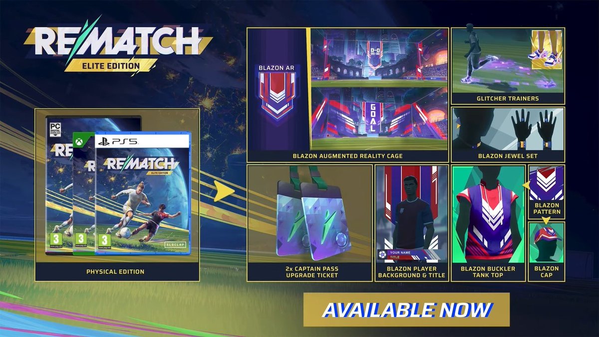 spielemagazin's tweet image. 🆕 Rematch: Elite Edition jetzt als physische Version erhältlich 
🔗 ift.tt/LsAK4v3
📢 Die beliebte Online-Football-Action erscheint erstmals im Handel für PS5, Xbox und PC...

#rematcheliteedition #sloclap #footballgame #onlinefußball #3v3matches
