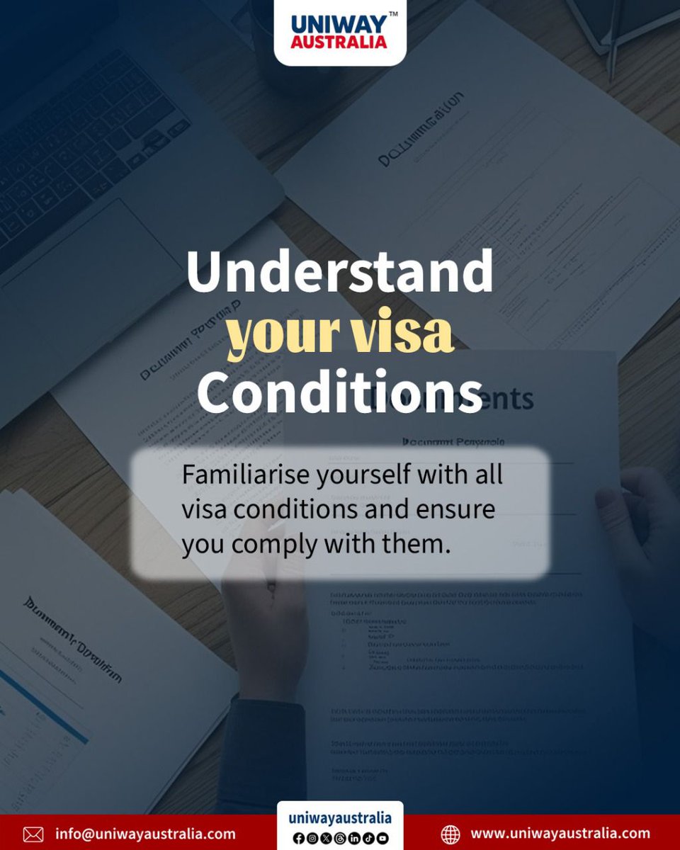 Uniwayaustralia's tweet image. Stay informed, stay compliant, and enjoy your new beginning with confidence!

Website: uniwayaustralia.com
Email: info@uniwayaustralia.com
WhatsApp: wa.me/message/ESNXEN…
Contact Form: forms.office.com/r/GMRL06bQKf

#VisaConditions #AustraliaVisa #MigrationTips #StayCompliant