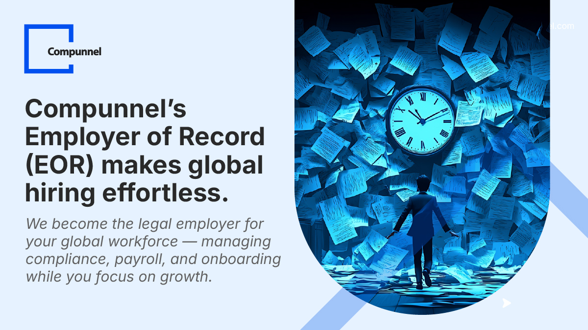 Compunnelinc's tweet image. Global hiring, simplified. 
Hire in 100+ countries, stay compliant, and onboard talent in days. 
Go borderless with Compunnel EOR. 
hubs.li/Q03Tvxng0
#WorkforceManagement #Compunnel #EmployerofRecord