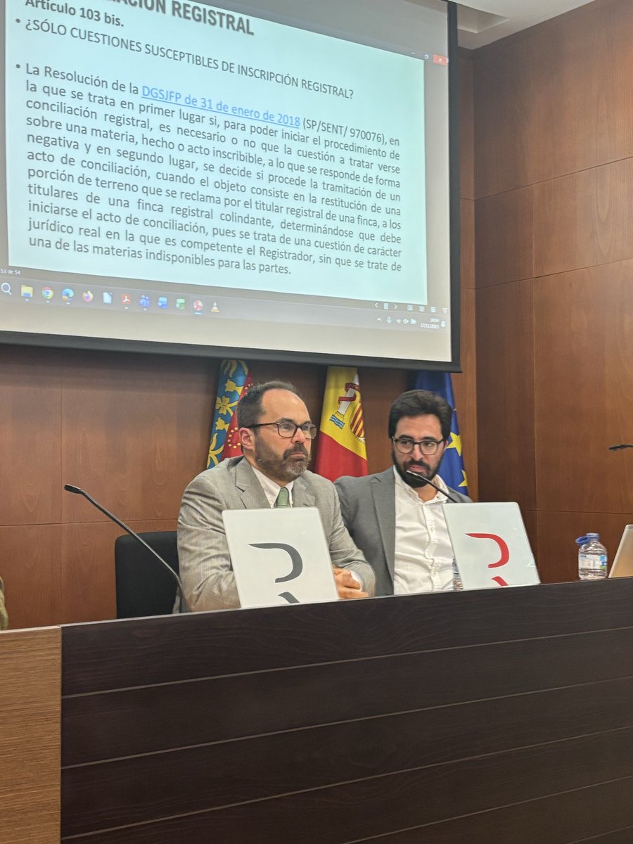 XII Seminario del Grupo de Trabajo Admón. Justicia Registradores Comunitat Valenciana. MASC y conciliación. José Ramon Martín y Adrián Gómez Linacero, gracias!!!