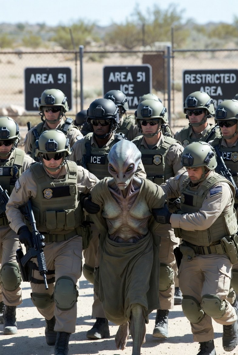 Breaking News
ICE Raids Area 51. 
Federal judge orders illegal immigrants returned to their home planet. 
(I can make up news too).