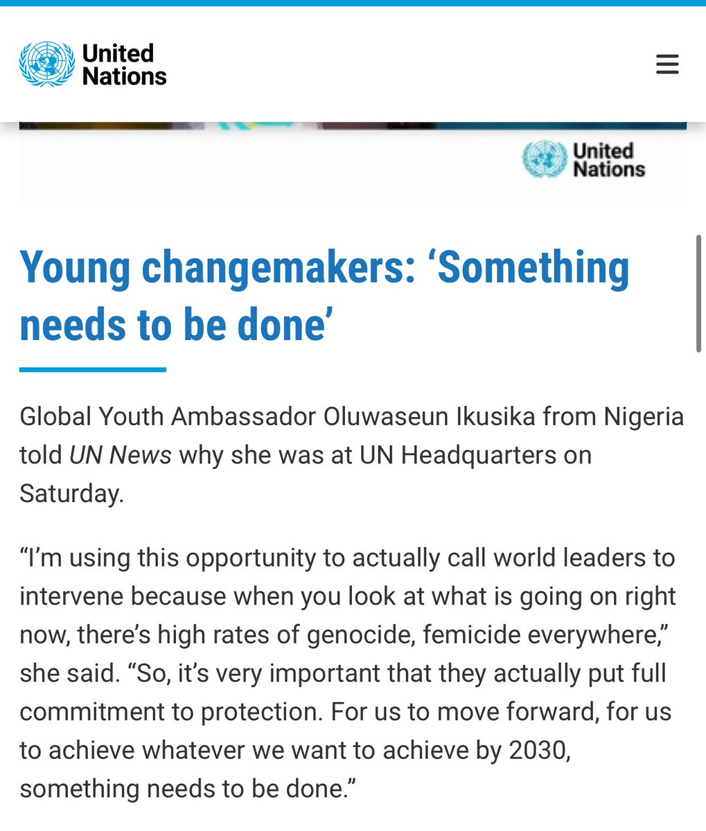 Last year, I spoke to <a href="/UN/">United Nations</a> urging world leaders to intervene in the ongoing genocide and femicide. More than a year later, we still have not seen progress. I reiterate my words. “Dear World Leaders, something needs to be done.” Full commitment to protection is imperative.