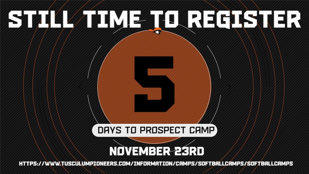 TusculumSB's tweet photo. 🚨Only 5 days left to register for camp! Don’t miss out — ⬇️sign up now! 

https://t.co/DdAdqnRrCB https://t.co/NU07v8RfEq