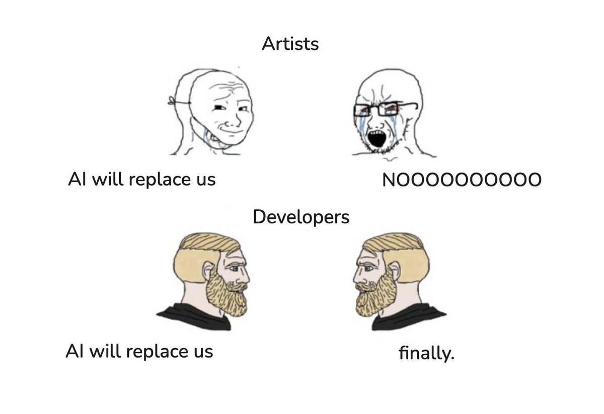 0xNayan's tweet image. &amp;gt; AI will replace us
&amp;gt; finally.